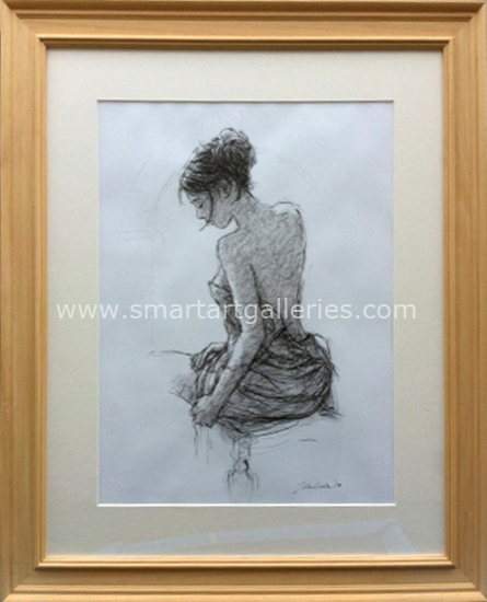 Study of Cassandra Original Charcoal framed